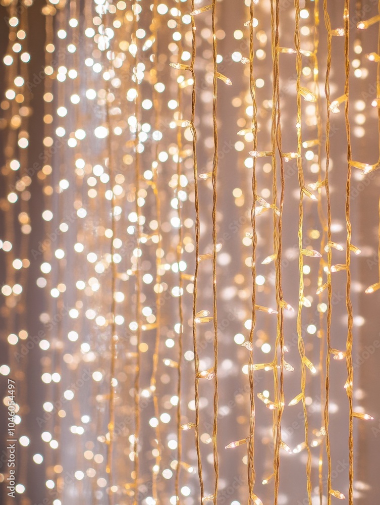 Fototapete fairy lights create a warm and inviting atmosphere, illuminating a space with a cascade of soft, glo