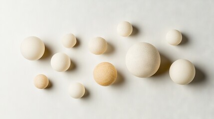   A cluster of eggs perched atop a white base, with an egg centrally positioned
