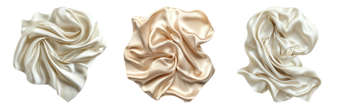 PNG Satin Fabric Textures for Design Projects Isolated on Transparent Background