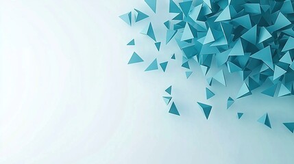  Blue triangles floating in a white sky on a blue background