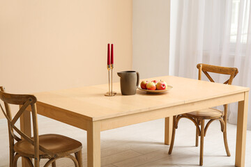 Interior of stylish dining room with table