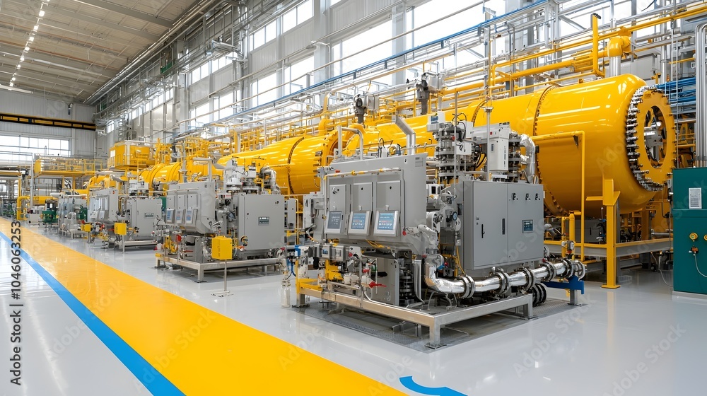 Aufkleber sophisticated natural gas processing facility featuring a complex network of clean modern piping sys