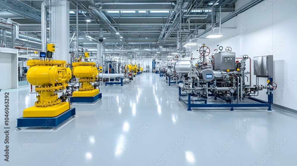 Aufkleber sleek and modern natural gas processing plant featuring a complex network of pipes high tech industr