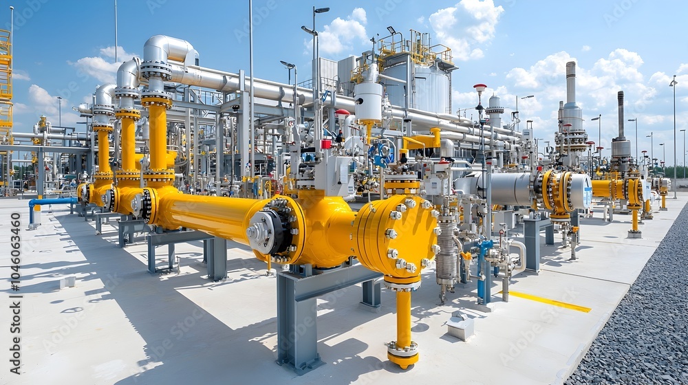 Poster sleek and efficient piping systems showcasing the intricate industrial aesthetics and advanced techn