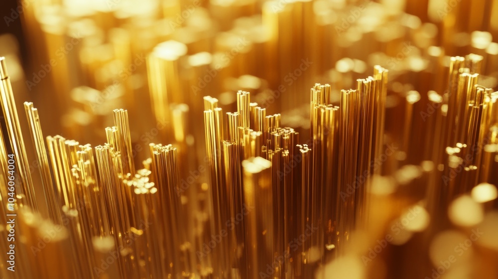 Leinwandbilder abstract golden metallic texture with sharp points