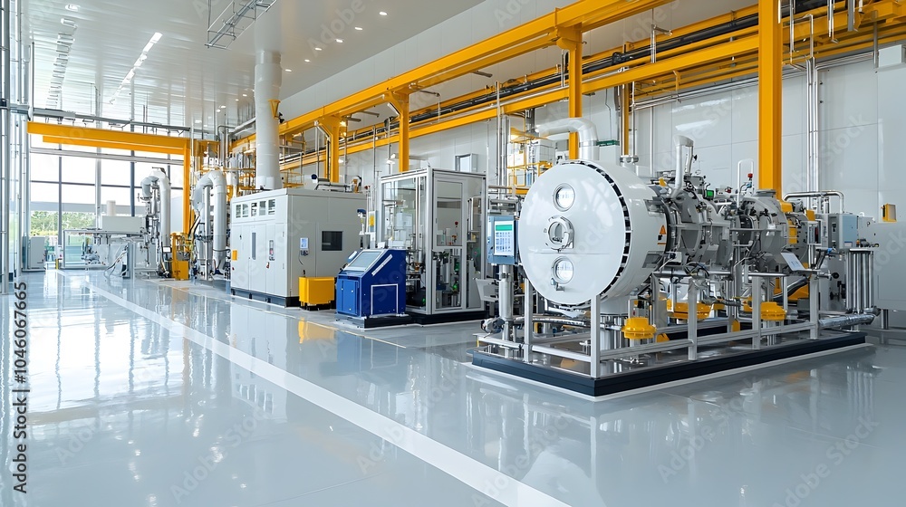 Aufkleber cutting edge modern fuel processing facility with sleek minimalist design and advanced machinery ref