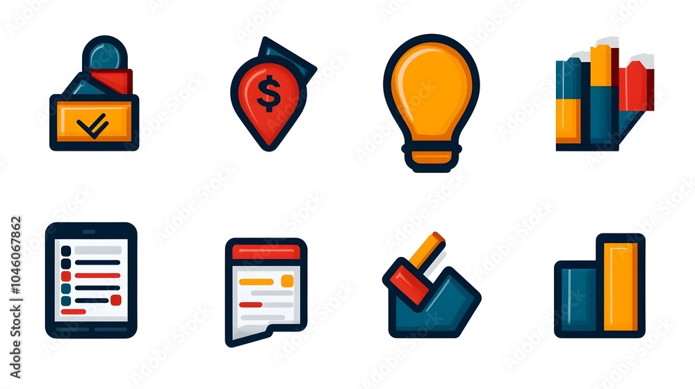 Aufkleber Detailed of web icons in clean line style featuring data collection survey results and price analysis tools   perfect for modern websites apps and digital dashboards