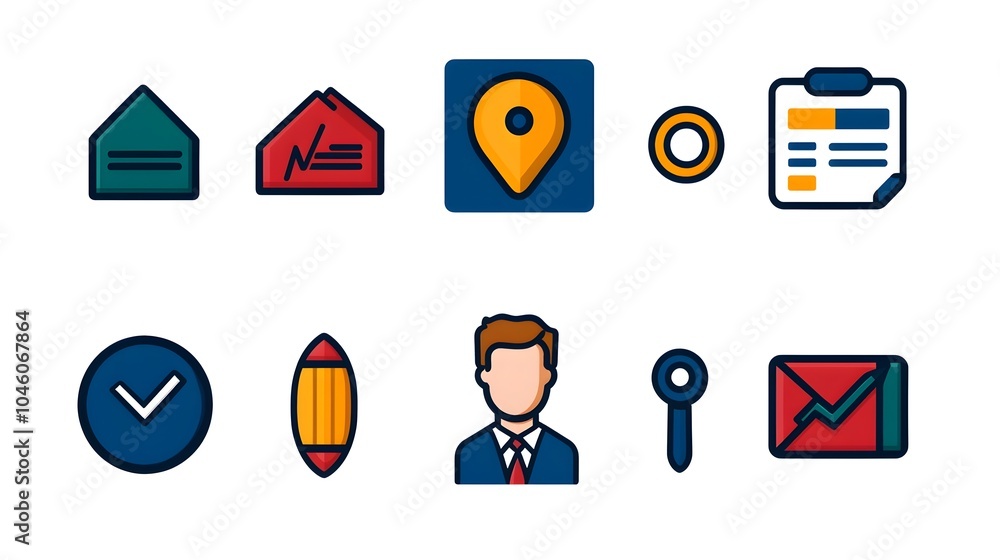 Leinwandbilder Comprehensive set of sleek and professional line style icons designed for data analysis optimization surveys and statistical visualizations on digital platforms and software applications
