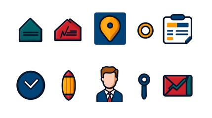 Comprehensive set of sleek and professional line style icons designed for data analysis optimization surveys and statistical visualizations on digital platforms and software applications