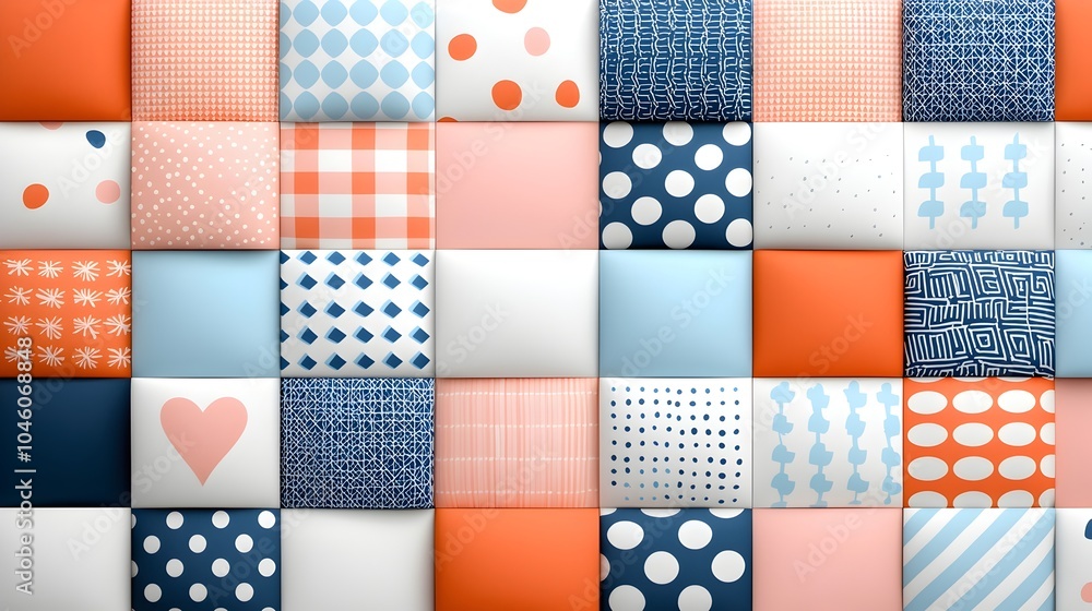 Poster Groovy and modern checkered pattern combined with geometric minimalism rendered in a trendy retro aesthetic digital background
