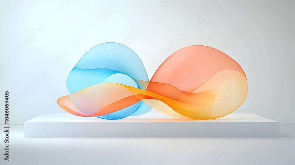 Poster Soft flowing abstract background with gentle gradients and seamless curves creating a mesmerizing minimalist visual experience perfect for modern design digital art and creative projects