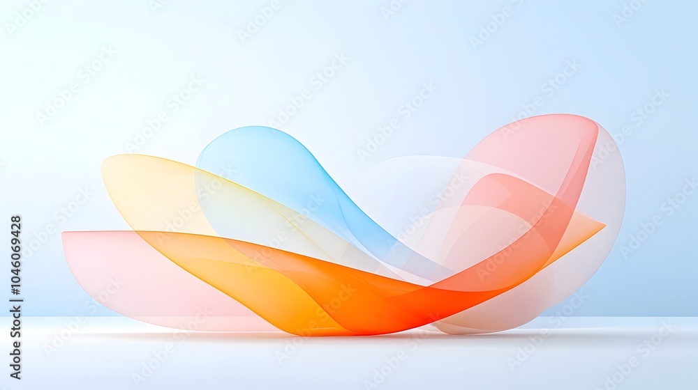 Poster Elegant curved lines interwoven with subtle gradient transitions creating a serene abstract backdrop embodying fluid motion in a minimalist style  The smooth