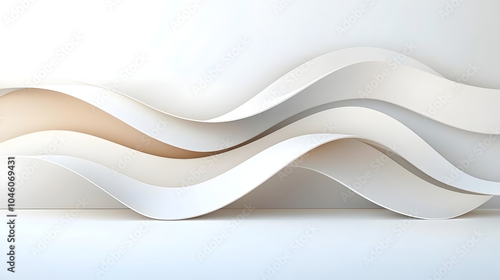Fototapete Elegant minimalist abstract background featuring seamlessly interwoven gradient curves and fluid lines creating a serene and sophisticated visual experience with a sense of movement and tranquility