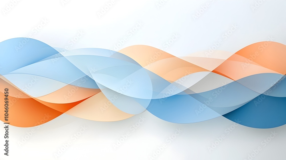 Poster Flowing abstract design with interlaced curved lines and soft gradient transitions evoking a sense of fluidity and motion within a minimalist composition