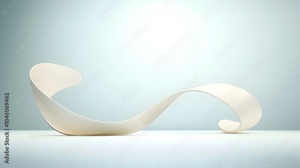 Poster elegant minimalist abstract composition with soft flowing curved lines and gradient transitions evok