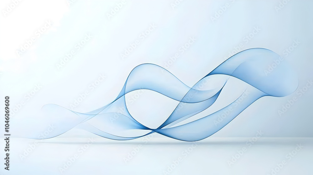 Aufkleber Elegant abstract minimalist design featuring smooth gently flowing curves and gradient transitions that create a sense of movement fluidity and visual harmony