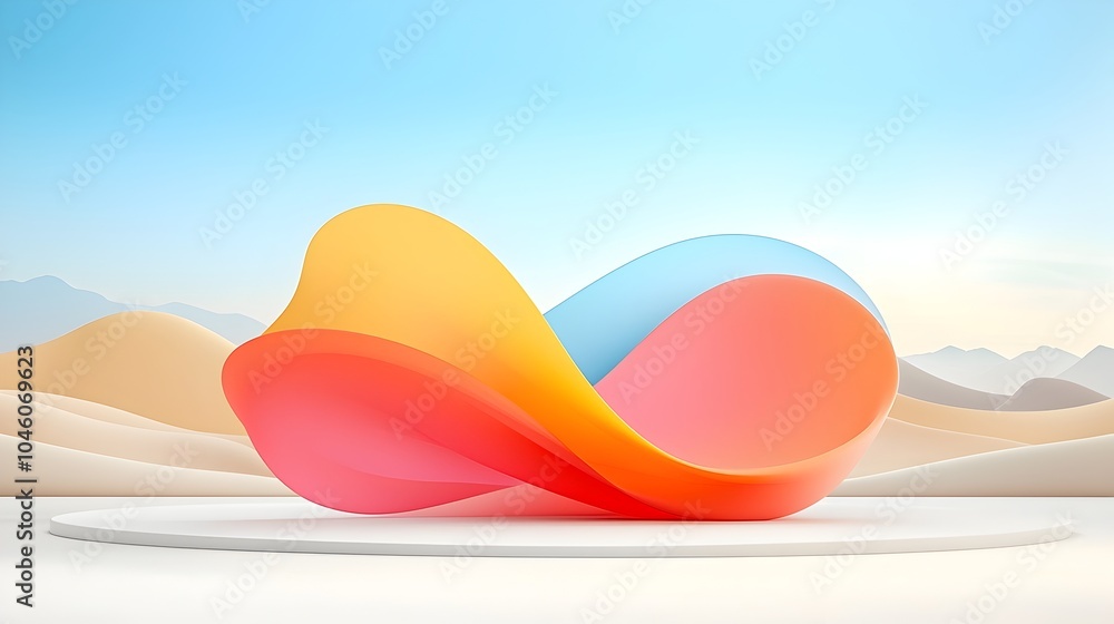 Poster This abstract minimalist backdrop features fluid curved lines and gradient shades that intertwine to create a mesmerizing modern design