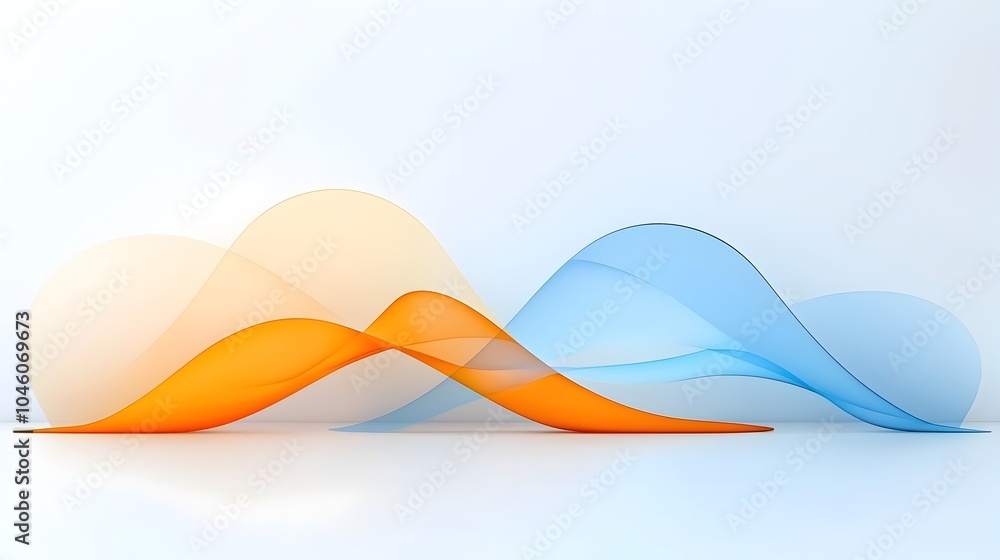 Aufkleber Organic curved shapes and subtle gradient transitions blend seamlessly into a serene minimalist abstract background creating a soothing calming atmosphere of movement and tranquility