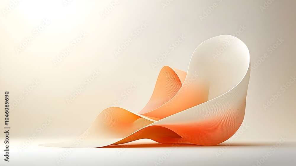 Poster Flowing Abstract Minimalist Background with Delicate Gradient Shades Evoking Movement and Simplicity in Design  Digital Composition with Soft Gentle Curves and Harmonious Color Blending