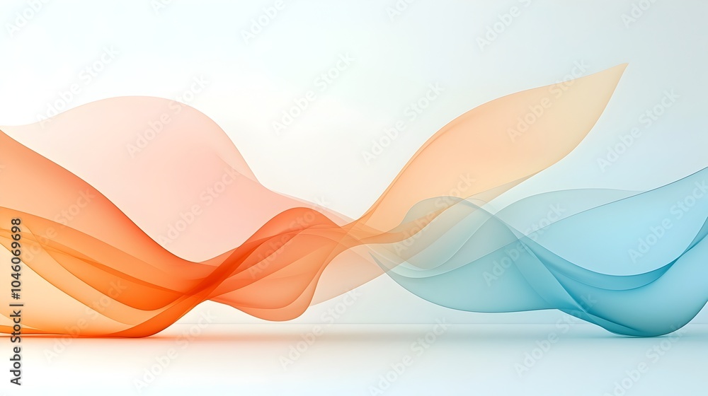 Poster Elegant and Minimalist Abstract Background with Soft Flowing Lines and Delicate Gradient Shades Evoking a Sense of Movement and Simplicity in Design