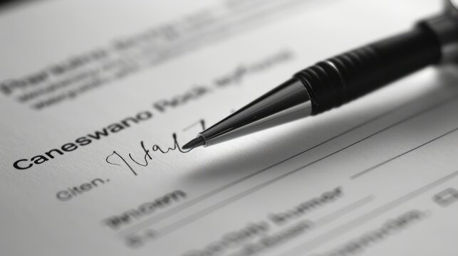 Close-up of a Signature on a Document