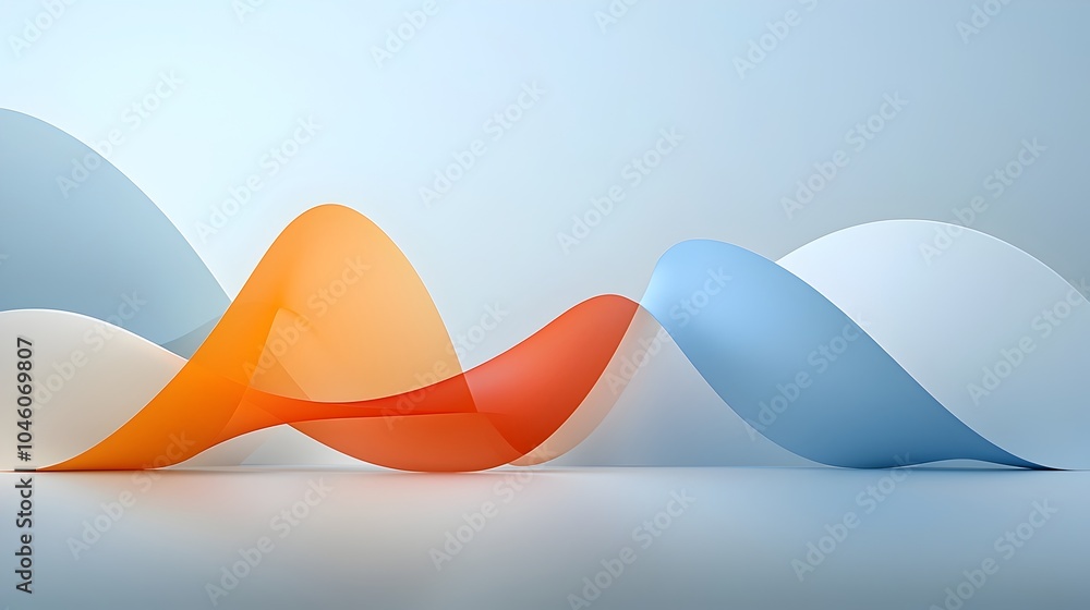 Poster Smooth flowing curves and soft gradients merge to create a minimalist abstract design that reflects a sense of fluidity and modern simplicity