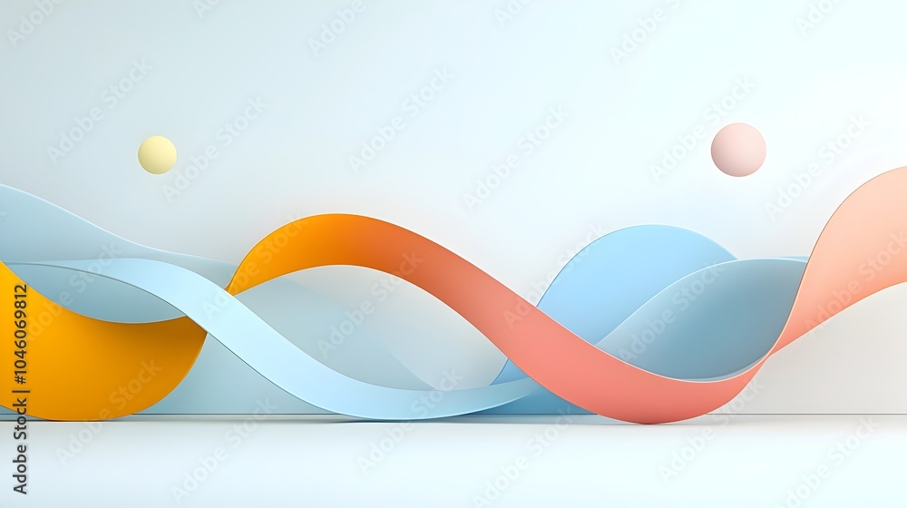 Poster Flowing abstract background with soft gradient color shades and curved geometric lines creating a minimalist modern and elegant design that evokes a sense of movement and visual harmony