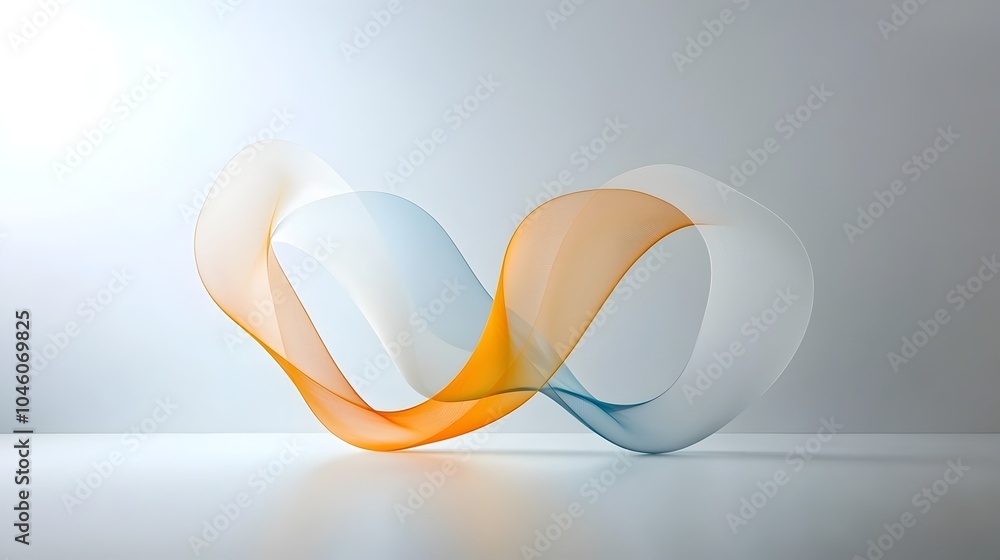 Poster Smooth gradient shades and curved lines flow together in a minimalist abstract composition evoking a sense of motion and clean modern design