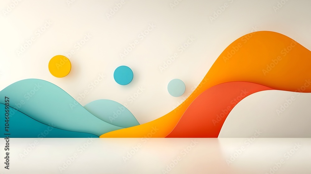 Aufkleber flowing gradient shades and curved lines come together in a modern minimalist abstract composition e