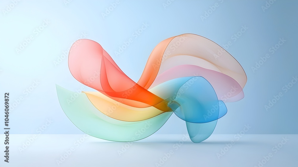 Aufkleber flowing gradient shades and curved lines come together in a captivating minimalist composition evoki