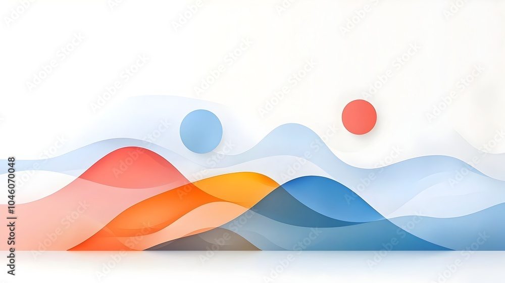 Poster Harmonious Abstract Curved Lines and Gradients Backdrop for Contemporary Design  Minimalist yet visually captivating digital with fluid motion and clean elegant aesthetics