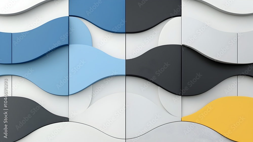 Poster Elegant arcs intertwined with gradient layers in an abstract minimalist design conveying smooth motion and modern aesthetics