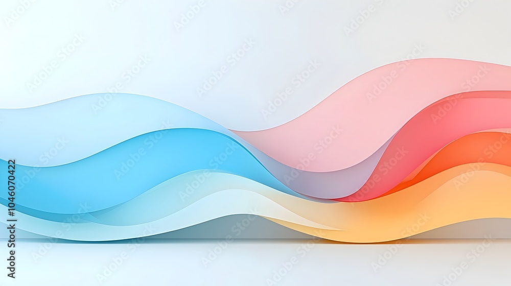 Poster Graceful and delicate abstract background with seamless flowing gradient layers blending into a minimalist contemporary design evoking a sense of fluidity and harmony