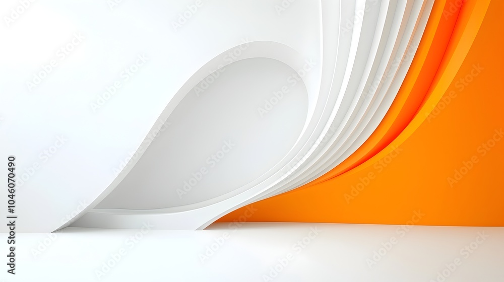 Aufkleber Sleek abstract background with curved arcs and gradient layers that merge reflecting a sense of motion and simplicity in modern design  The composition features a visually striking