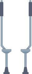 This flat vector illustration features a pair of jumping stilts, ideal for representing concepts of sports, fitness, and recreation