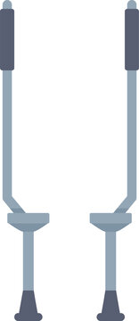 flat style crutches, gray and blue, medical equipment clip art preview