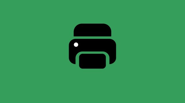 flat printer icon looping and motion