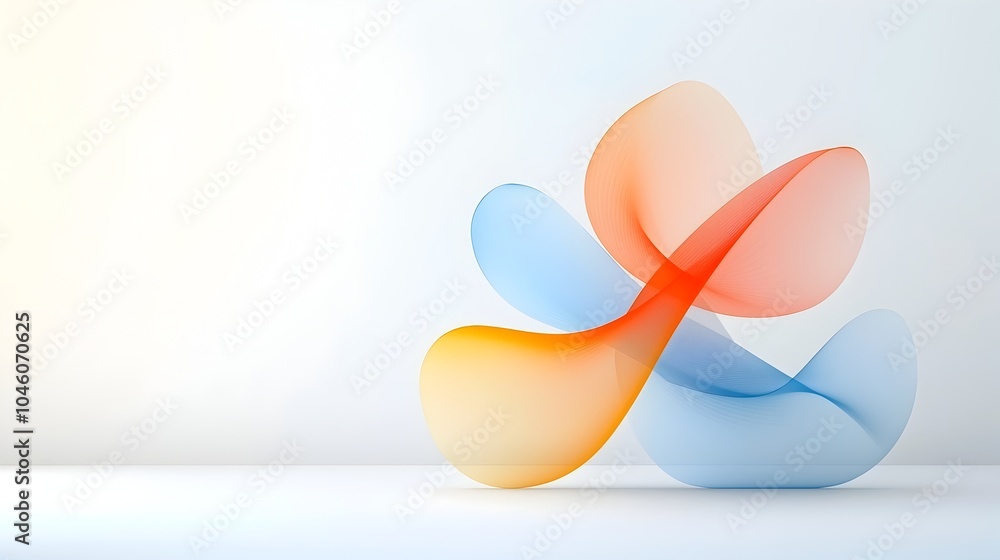 Poster Elegant and serene abstract design featuring soft flowing arcs and gradient layers that create a seamless minimalist background conveying a sense of graceful motion and contemporary elegance