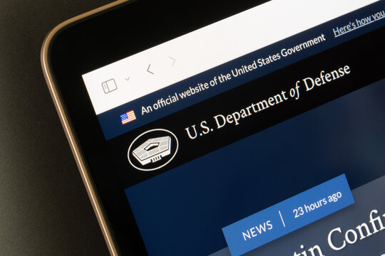 Portland, OR, USA - Oct 24, 2024: Website homepage of the U.S. Department of Defense, an executive branch department of the federal government of the United States, is seen on a computer.