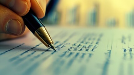 Fototapeta premium Hand Signing Document With Pen