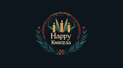 Vibrant kwanzaa greeting card with kinara candles and african design elements celebrating unity and heritage concept