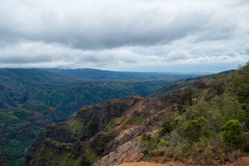 Naklejka premium A view of the Kalalau Valley in Kauai Hawaii