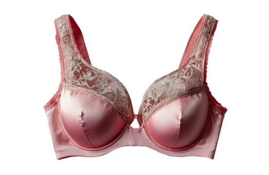 Elegant luxury pink bra isolated