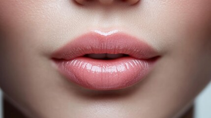 Naklejka premium Close-Up of Glossy Lips
