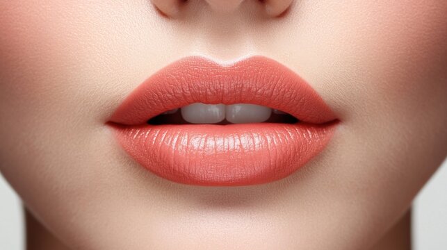 Close-up of Soft Coral Lips