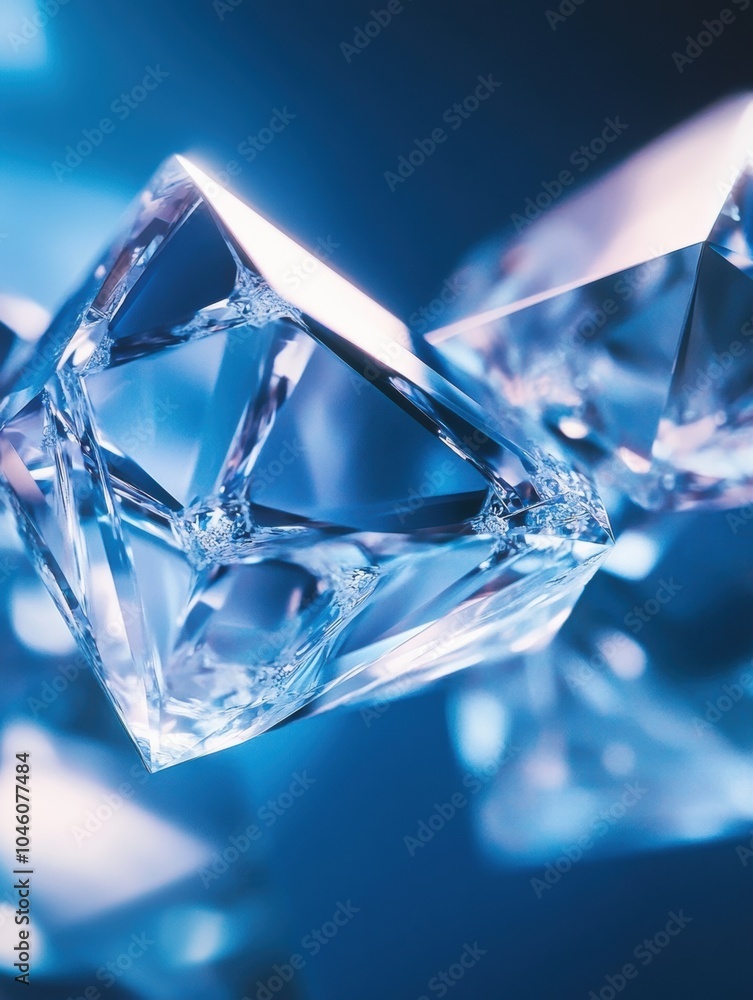 Poster intricate icy crystals illuminate with vibrant reflections, creating stunning abstract designs again