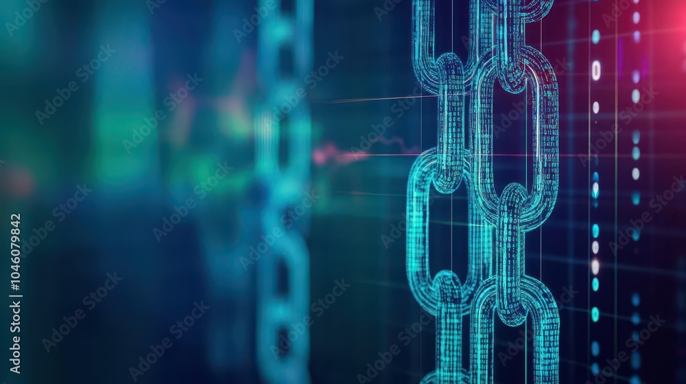 Poster blockchain applications for secure patient medical record storage side view, ensuring privacy and tr