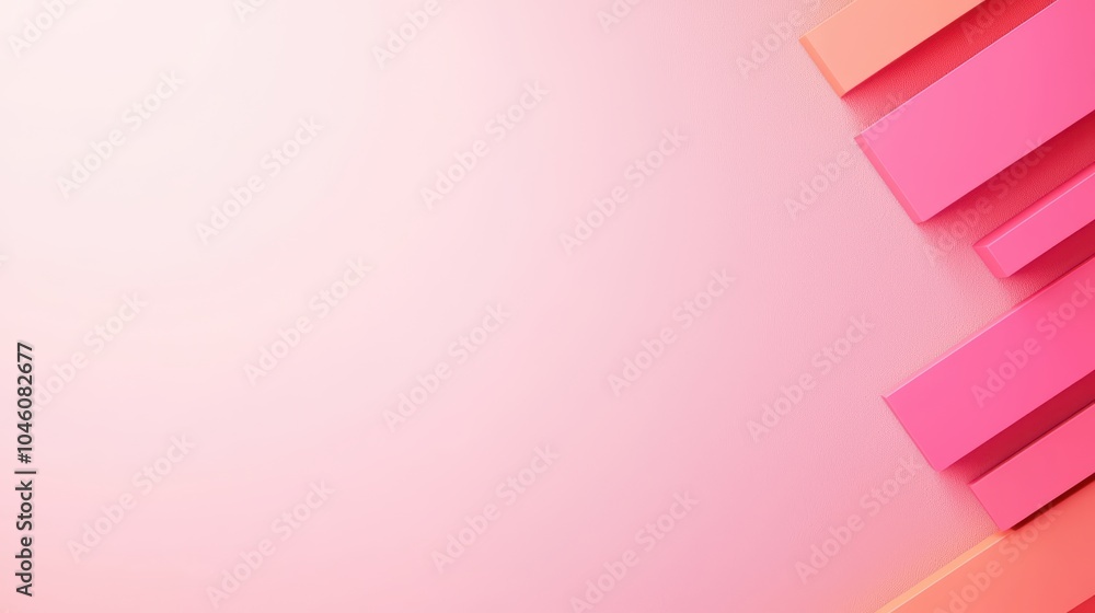 Poster colorful abstract background with pink and orange geometric shapes on a soft gradient backdrop.
