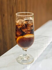 glass of bubbly ice coffee beer