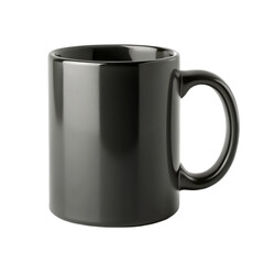 Black mug on transparent background